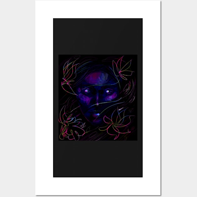 Purple Flower Faerie Spirit Wall Art by georgiagoddard